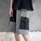Two-tone Loose Fit Cargo Shorts