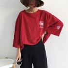 3/4-sleeve Chinese Character T-shirt