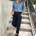 Set: Plain Shirt + Straight Cut Pants