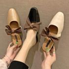 Pointed Block Heel Bow Mules