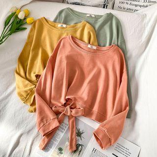 Tie-front Sweatshirt