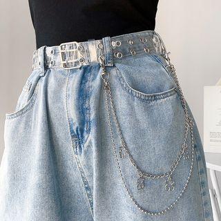 Layered Alloy Chain Pvc Belt (various Designs)