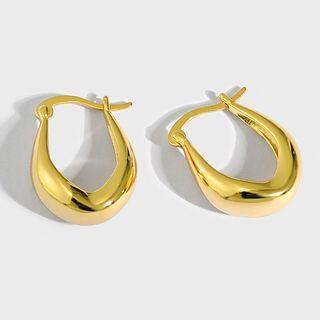 Polished 925 Sterling Silver Drop Earring