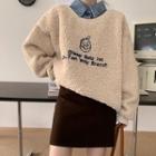 Fleece Paneled Sweatshirt / Mini A-line Skirt
