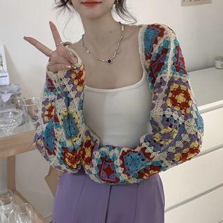 Pattern Crochet Lace Cropped Jacket