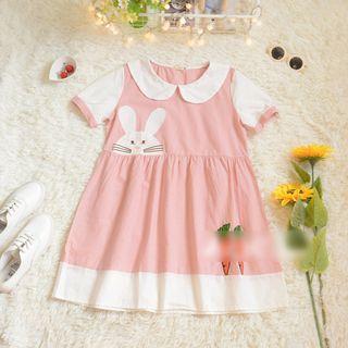 Rabbit Applique Short-sleeve A-line Dress