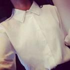Layered Collar Shirt White - One Size