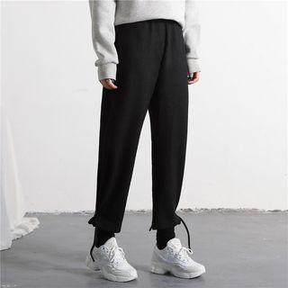 Drawstring-hem Wide-leg Crop Pants