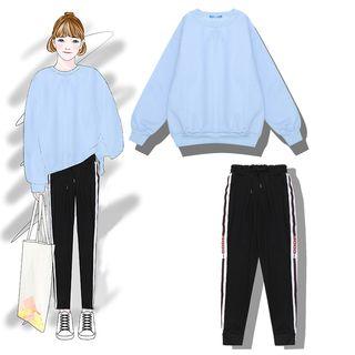 Plain Pullover / Contrast Trim Sweatpants