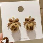 Bobble Drop Earring 1 Pair - Brown - One Size