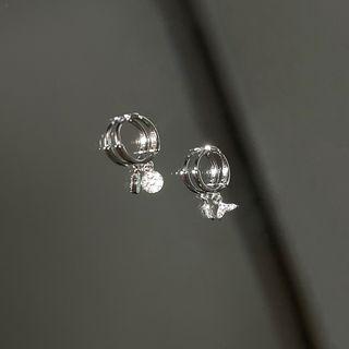 Asymmetrical Rhinestone Mermaid Tail Drop Earring