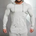 Long-sleeve Hooded Slashed Top