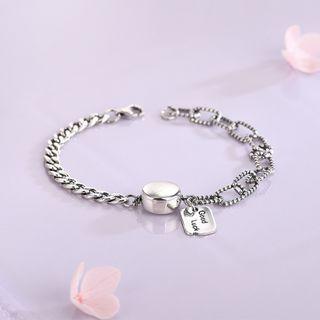 925 Sterling Silver Bracelet Brs221 - Silver - One Size