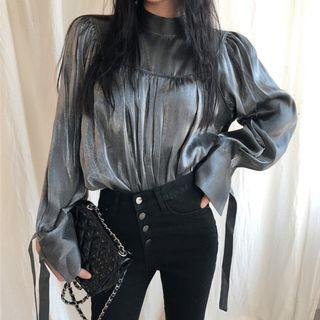 Tie-cuff Blouse As Shown In Figure - One Size