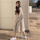 Floral Printed Dress / Long Knit Cardigan