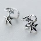 Star Layered Ear Cuff 1 Pair - Silver - One Size