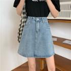High-waist A-line Washed Skirt
