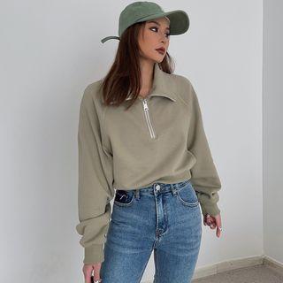 Half-zipper Loose-fit Sweatshirt In 5 Colors