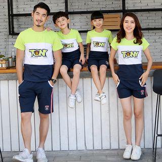 Family Matching Set: Short-sleeve Printed T-shirt + Shorts