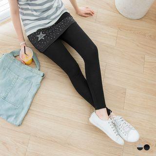 Fake Two-piece Starry Skirt With Leggings