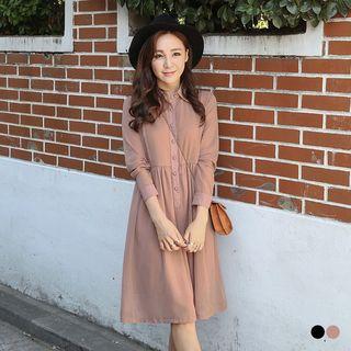 Flowing High-waist Chiffon Dress