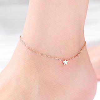 Star Rhinestone Stainless Steel Anklet