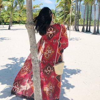Print Long Light Jacket As Shown In Figure - One Size