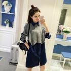 Long-sleeve Mock Two Piece Denim Dress