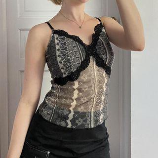 Mesh Open Back V Neck Camisole Top