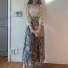 Lace Blouse / Camisole / Floral Midi Skirt / Set