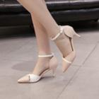 Two-tone Ankle Strap Pumps