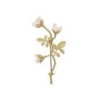Simple And Elegant Enamel Flower Plant Brooch Silver - One Size