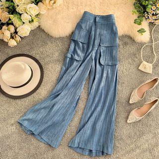 High-waist Pocketed Wide-leg Pants