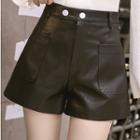 Faux Leather Pocket Shorts