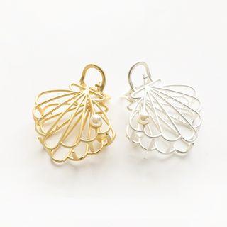 Wirework Scallop Faux Pearl Hair Clamp