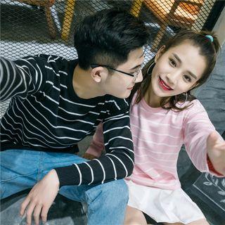 Striped Couple Matching Knit Top