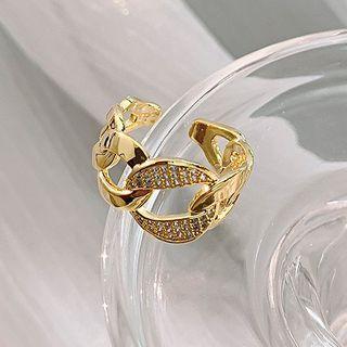 Alloy Chunky Chain Open Ring Gold - One Size
