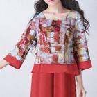 Printed 3/4 Sleeve Top