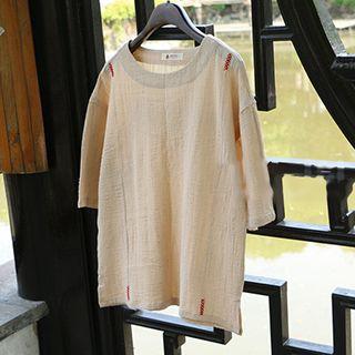 3/4-sleeve Embroidery Top