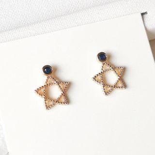 Perforated Star Earring 1 Pair - Stud Earrings - Gold - One Size