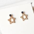 Perforated Star Earring 1 Pair - Stud Earrings - Gold - One Size
