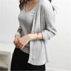 Set: Ribbed Cardigan + Camisole Top