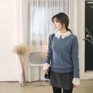 Raglan-sleeve Wool Blend Sweater In 9 Colors