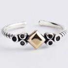 925 Sterling Silver Retro Open Ring S925 Sterling Silver - Rhombus - Gold - One Size