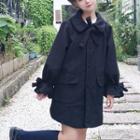 Plain Bow Accent Long Coat