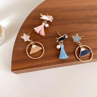 Cat Mountain Asymmetrical Alloy Dangle Earring