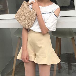 Plain Frill Trim Shorts
