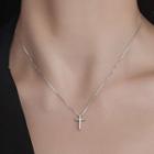 Sterling Silver Cross Necklace Silver - One Size