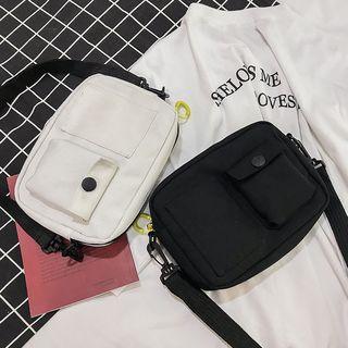 Pocket Detail Canvas Crossbody Bag