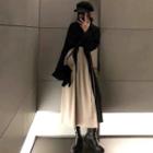 Set: Plain Shirt + Spaghetti-strap Maxi A-line Dress